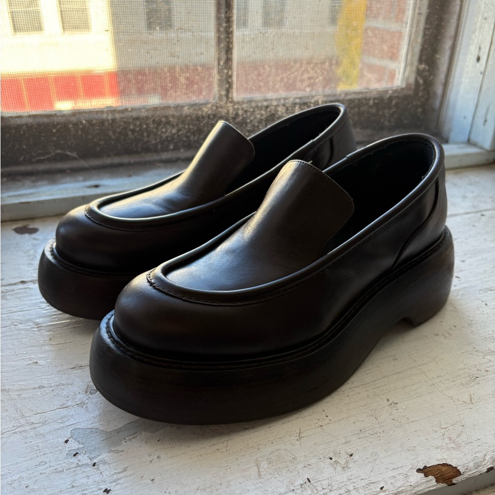 Paloma Barcelo Dark Brown Platform Loafers